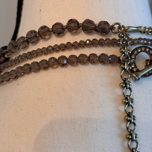 HEIDI DAUS SMOKY, ART DECO STYLE 3 NECKLACES SET, NEW IN BOX - Picture 5 of 9